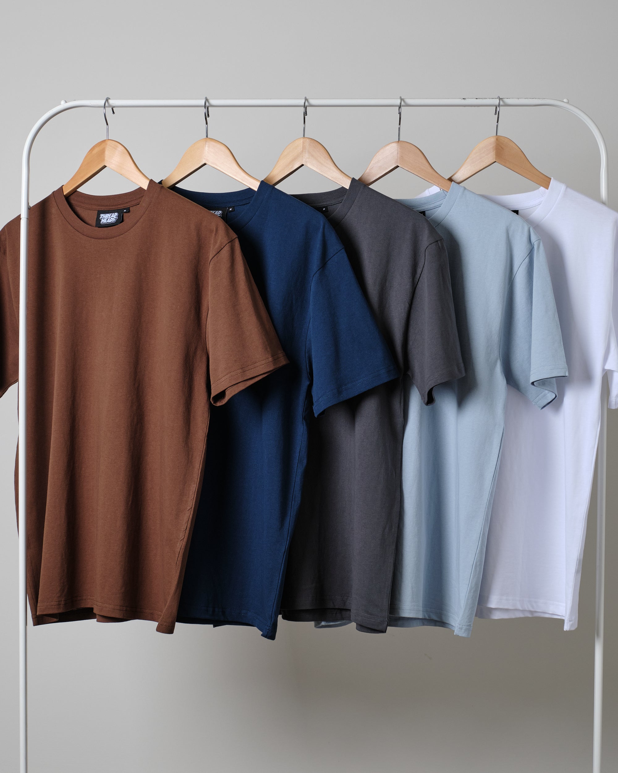 Classic Tee 5-Pack: Brown, Navy, Charcoal, Pale Blue, White Australia Online